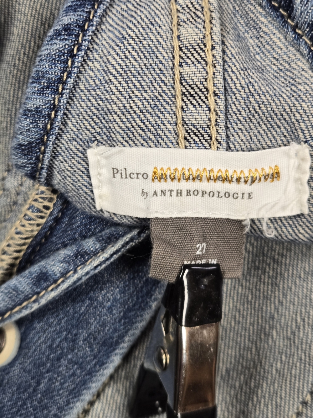 Anthropologie Pilcro The Painters Denim Distressed Boho Overalls Size 27 - Picture 7 of 12